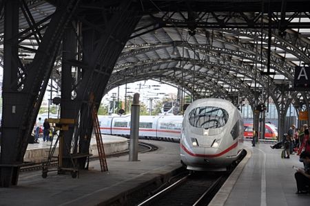 Train in railway station